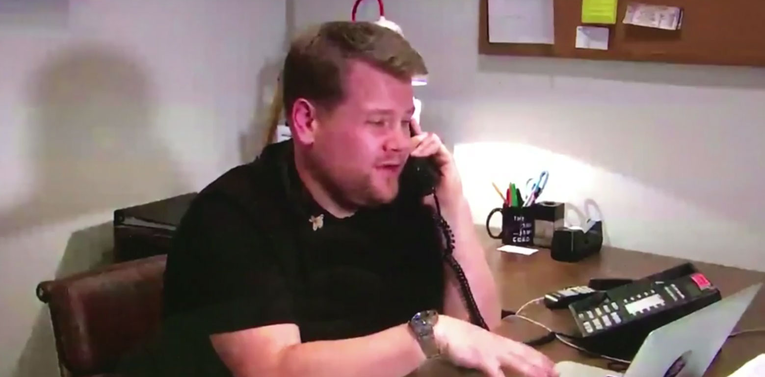 Watch James Corden Spoof Taylor Swift & Kanye West’s Phone Call