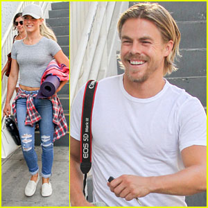 Julianne Hough Hides Her Long Hair During CorePower Yoga Class with Brother Derek