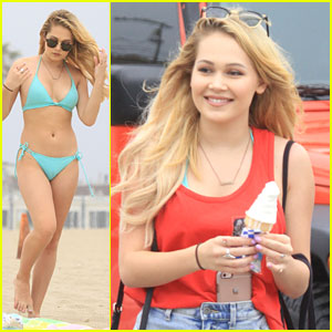 Kelli Berglund Hits The Beach Before 'Christmas of Many Colors' Filming Start