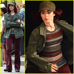 Lily Collins Wears Nose Ring For 'Okja' Filming in NYC