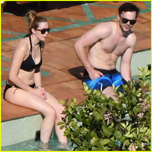 Nicholas Hoult Relaxes Shirtless By the Pool in Italy