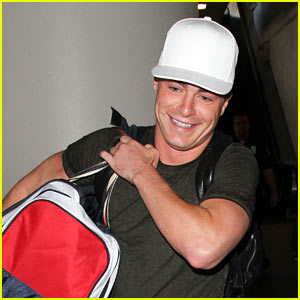 Colton Haynes is All Smiles While Arriving at LAX