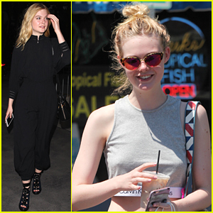 Elle Fanning Rocks Black Jumpsuit At Adele's Concert In Los Angeles