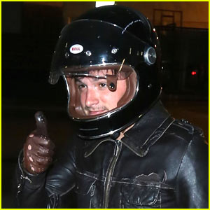 Josh Hutcherson Enjoys the Summer Night in Hollywood on His Motorycle