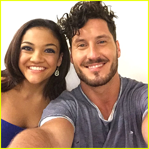 Laurie Hernandez & Val Chmerkovskiy Share First Vid From DWTS Practice
