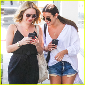 Lea Michele Hangs With Becca Tobin After Album Listening Session