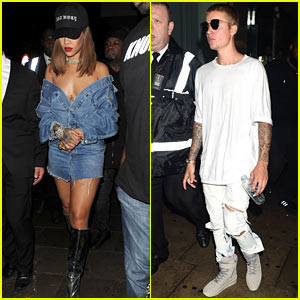Justin Bieber & Rihanna Party it Up at a Club in London!