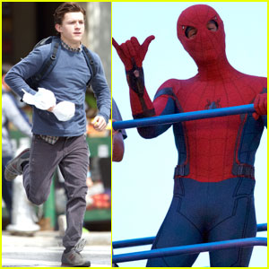 Tom Holland Gets Silly on the Set of 'Spider-Man: Homecoming'