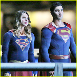 Melissa Benoist Suits Up With Tyler Hoechlin For 'Supergirl' Night Scenes