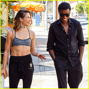 Allison Holker Shows Off Her Amazing Abs For DWTS Practice with Kenny 'Babyface' Edmonds