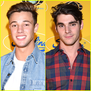 Cameron Dallas Joins RJ Mitte at Serafina Sunset's Grand Opening
