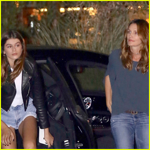 Kaia Gerber Catches Up With Mom Cindy Crawford at a Family Dinner