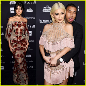Kylie Jenner & Tyga Couple Up at Harper's Bazaar Party with Kendall & Friends!