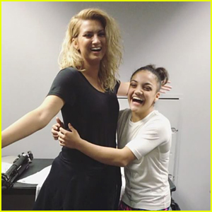 Tori Kelly Surprises Laurie Hernandez Backstage at the Kelloggs Tour Stop in LA (Video)