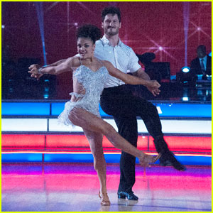 Laurie Hernandez & Val Chmerkovskiy Tie for First With Their Cha Cha - 'DWTS' Photos!