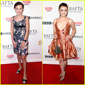 Millie Bobby Brown & Maisie Williams Stop By The BAFTA Tea Party Before The Emmys
