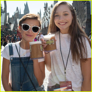 Millie Bobby Brown & Maddie Ziegler Try Butterbeer at The Wizarding World of Harry Potter!