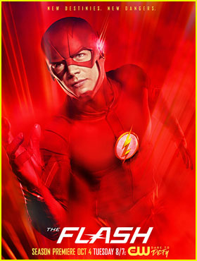 Grant Gustin Sees Red on New 'Flash' Season Three Poster!