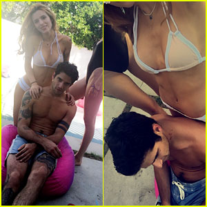 Bella Thorne & Tyler Posey Spend Day at the Pool!