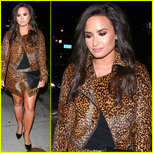 Demi Lovato Dons Wild Cheetah Outfit For Dinner in LA