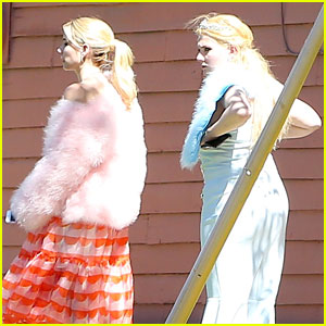 Emma Roberts & Abigail Breslin Film 'Scream Queens' in Los Angeles!