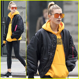 Hailey Baldwin Bundles Up in Chilly NYC Weather