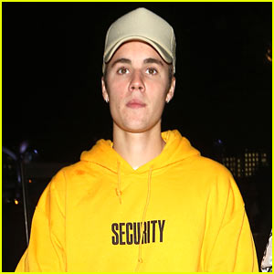 Justin Bieber Stands Out in Bright Yellow Hoodie