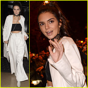 Kendall Jenner Rolls Her Eyes While Getting Her Hair Fixed at the Dinner Table