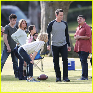 'Modern Family' Kids Take on Adults in a Game of Football