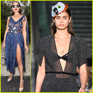 Taylor Hill Wears Animal Mask for Galliano Show in Paris