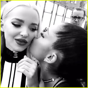 Dove Cameron Gets Kiss from Ariana Grande!