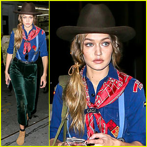 Gigi Hadid Channels a Cub Scout on Her Way to BFF Taylor Swift's Halloween Bash