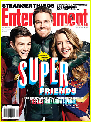 Superheroes Grant Gustin, Stephen Amell, & Melissa Benoist Cover 'EW'!