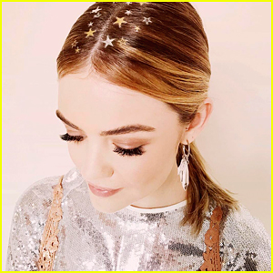 VIDEO: Lucy Hale Tries Glitter Freckles & Hair Tattoos For The Holidays!