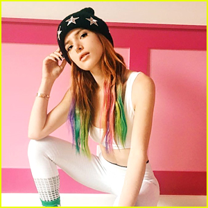 Bella Thorne Shows Off Finished Rainbow Hair!