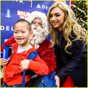 Peyton List Spreads Holiday Cheer at Delta Air Lines' Holiday in the Hangar