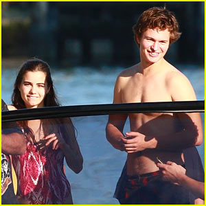 Ansel Elgort is Feeling the Love With Girlfriend Violetta Komyshan in Miami