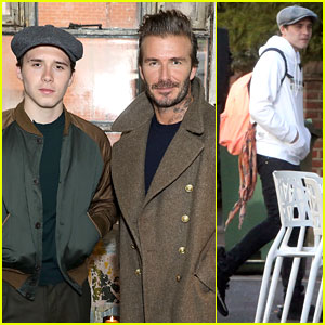 Brooklyn Beckham Attends Kent & Curwen Presentation With Dad David At London Fashion Week
