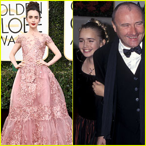 Lily Collins at the Golden Globes - Then and Now!