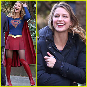 Melissa Benoist is All Smiles on the 'Supergirl' Set