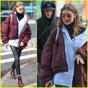 Gigi Hadid Grabs Lunch with Younger Brother Anwar Hadid in NYC