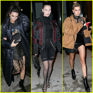 Kendall Jenner, Bella Hadid, & Hailey Baldwin Enjoy a Girls' Night Out in NYC