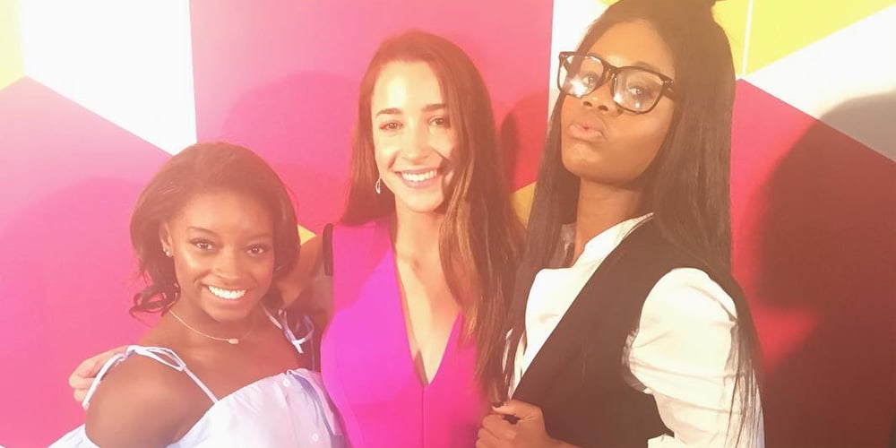 Gabby Douglas Reunites With Aly Raisman & Simone Biles at NFL Women’s Summit