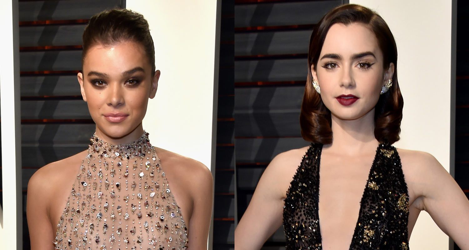 Lily Collins is Joined by Hailee Steinfeld at Vanity Fair Oscars Party