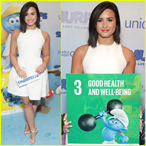Demi Lovato Goes Pretty in White for 'The Smurfs' Premiere!