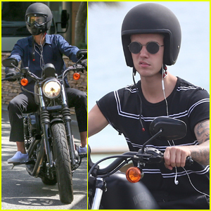 Justin Bieber Takes a Spin on a Motorcycle in Australia