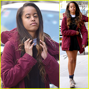 Malia Obama Heads to Her Internship in the Freezing Cold Weather