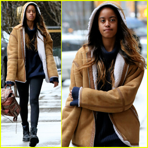 Malia Obama Bundles Up For the Commute to Work!