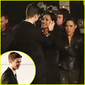 Grant Gustin & Candice Patton Film Emotional Scenes For 'The Flash'