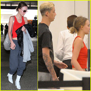 Lily-Rose Depp & Boyfriend Ash Stymest Couple Up at LAX